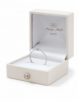 Roma: Anillo de Diamante Solitario oro Blanco 18k · Joyería Marga Mira