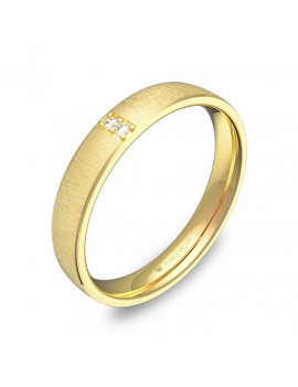 Anillo de 2 Diamantes en oro amarillo de 18k con acabado satinado, biseles pulidos.