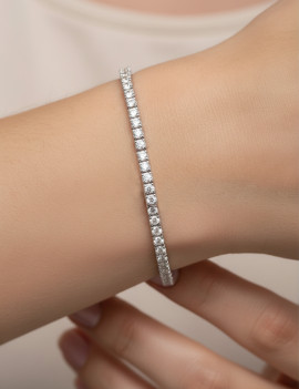 Pulsera Riviere Diamantes 3 ct Oro Blanco 18k · Brazalete Riviere G-VS