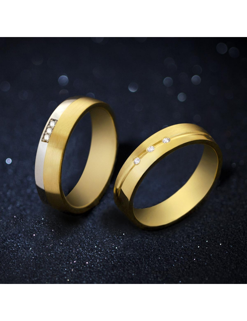 Anillo de 3 Diamante en Oro Amarillo 18k · 4,5mm · Marga Mira