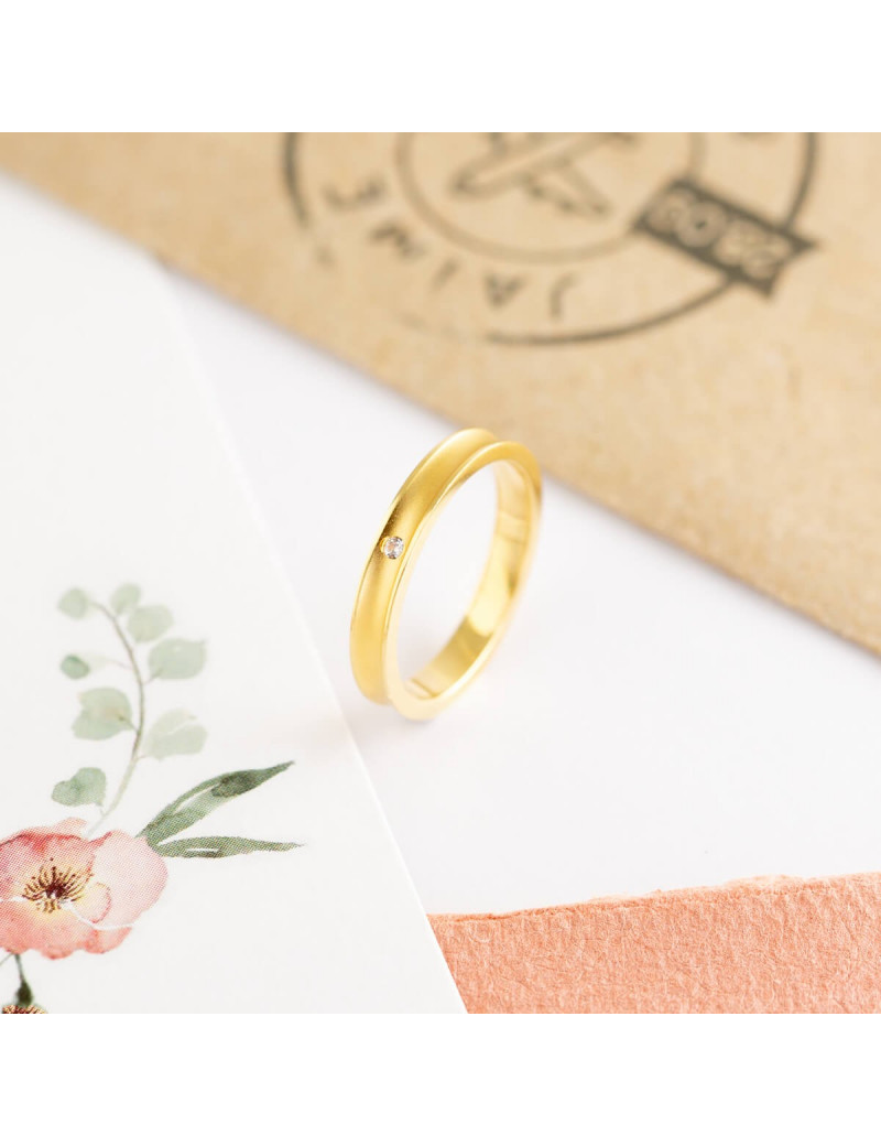 Anillo de Diamante Cóncavo en Oro Amarillo 18k · 3mm · Marga Mira