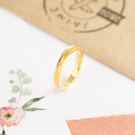 Anillo de Diamante Cóncavo en Oro Amarillo 18k · 3mm · Marga Mira