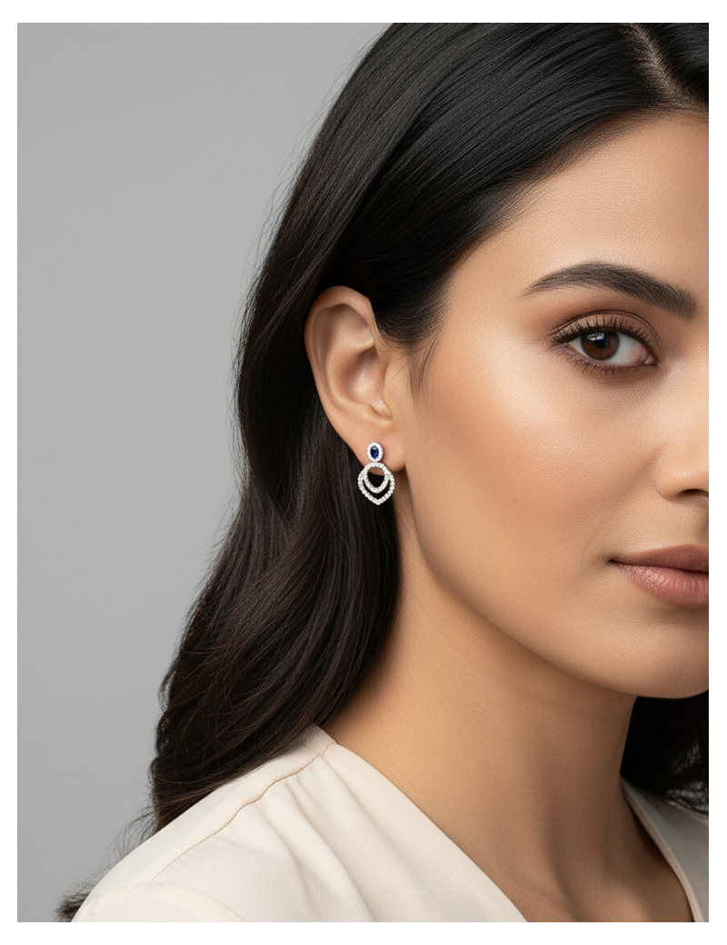 Pendientes Desmontables con Diamantes en Oro Blanco 18k · Marga Mira