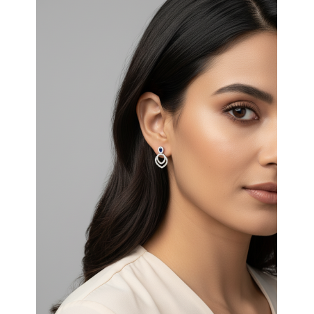 Pendientes Desmontables con Diamantes en Oro Blanco 18k · Marga Mira