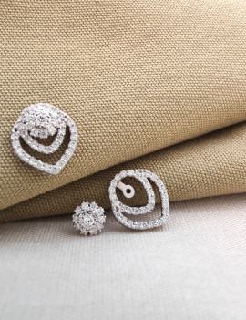 Pendientes Desmontables con Diamantes en Oro Blanco 18k · Marga Mira