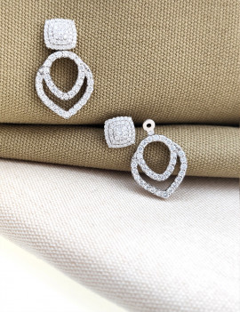 Pendientes Desmontables con Diamantes en Oro Blanco 18k · Marga Mira