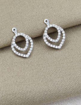 Pendientes Desmontables con Diamantes en Oro Blanco 18k · Marga Mira