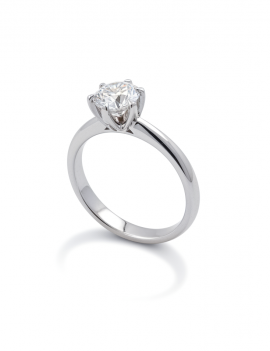 Fabiola: Anillo de Diamante Solitario en Oro Blanco 18k · Marga Mira