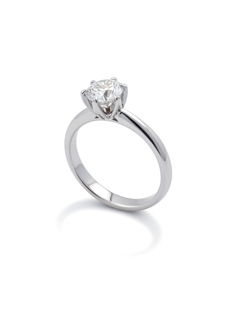 Fabiola: Anillo de Diamante Solitario en Oro Blanco 18k · Marga Mira