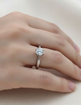 Fabiola: Anillo de Diamante Solitario en Oro Blanco 18k · Marga Mira