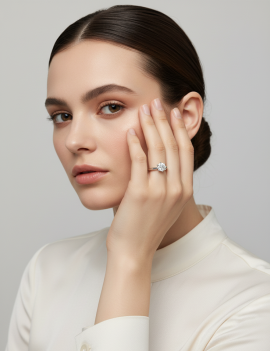Fabiola: Anillo de Diamante Solitario en Oro Blanco 18k · Marga Mira