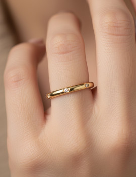 Anillo de Diamantes en Oro Amarillo 18k · Joyería Marga Mira