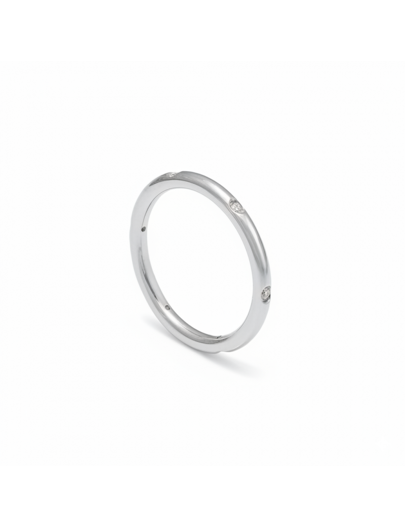 Anillo de Diamantes en Oro Blanco 18k · Joyería Marga Mira