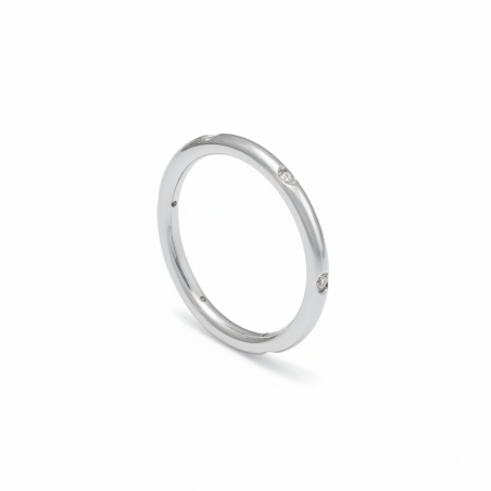 Anillo de Diamantes en Oro Blanco 18k · Joyería Marga Mira