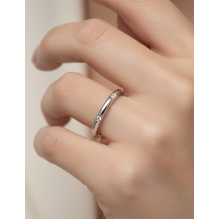 Anillo de Diamantes en Oro Blanco 18k · Joyería Marga Mira