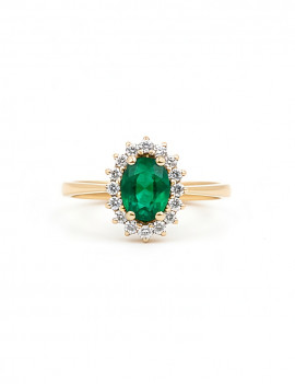Victoria: Anillo de Esmeralda7x5 mm · Diamantes Orla · Oro Amarillo 18k