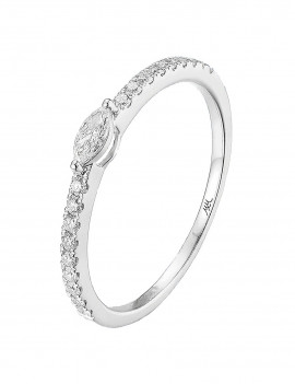 Anillo de Diamante en Oro Blanco 18k Marquise | Joyería Marga Mira