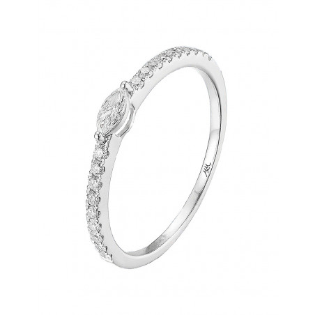 Anillo de Diamante en Oro Blanco 18k Marquise | Joyería Marga Mira