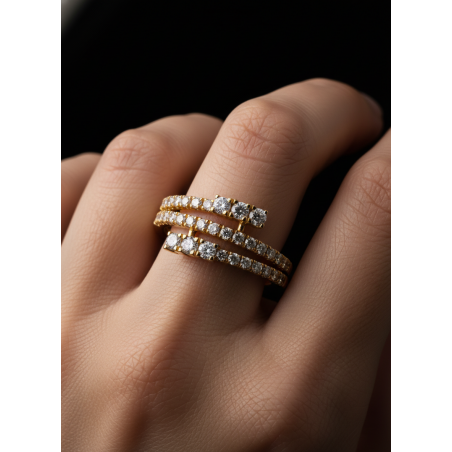 Anillo Espiral Diamantes Oro Amarillo 18k (0.80ct) | Marga Mira