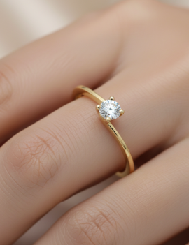 Viena: Anillo Diamante Solitario Oro Blanco 18k · Joyería Marga Mira