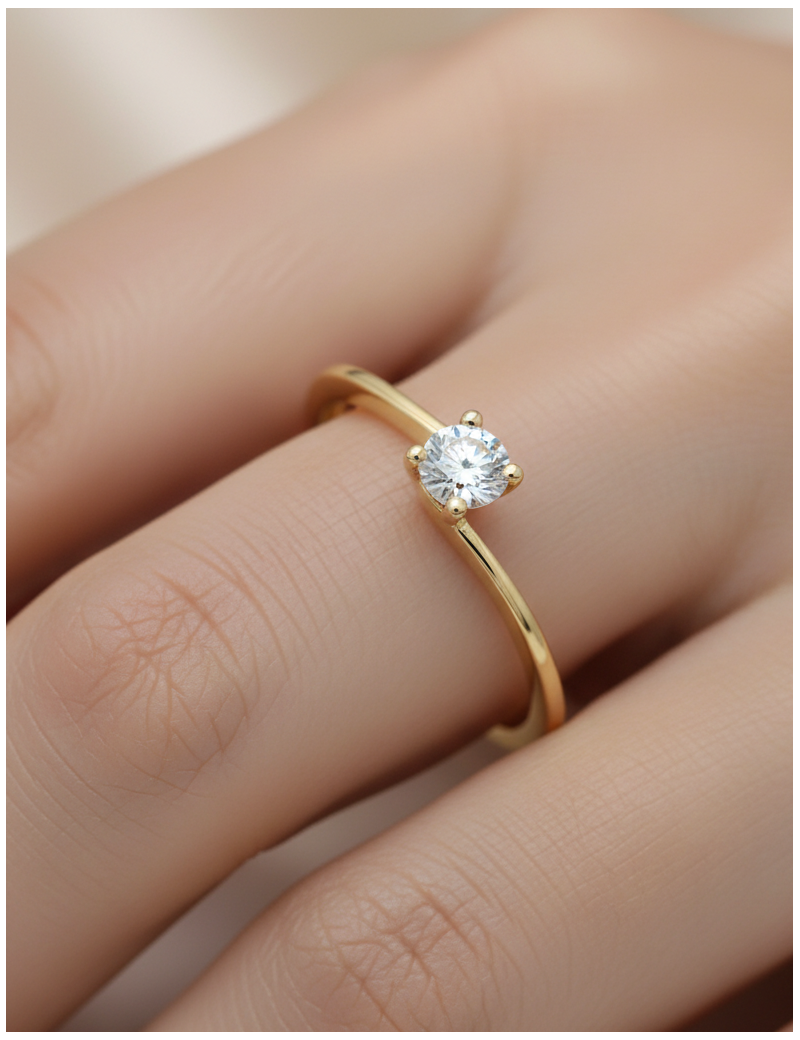 Viena: Anillo Diamante Solitario Oro Blanco 18k · Joyería Marga Mira