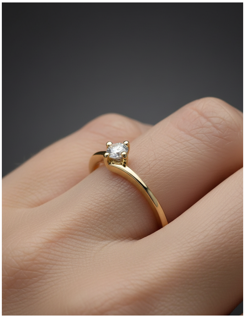 Florencia: Anillo de Diamante Solitario Oro Amarillo 18k · Marga Mira