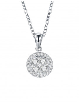Colgante de diamante en oro blanco de 18k con pavé de 29 diamantes