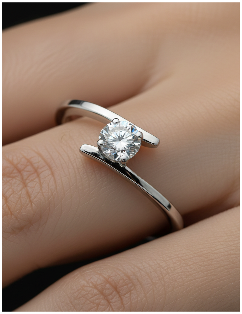 Londres: Anillo Solitario Diamante Oro Blanco 18k · Joyería Marga Mira