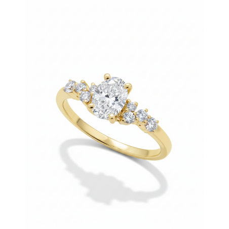 Anillo de Diamante Oval Solitario de Oro Amarillo 18k · Marga Mira