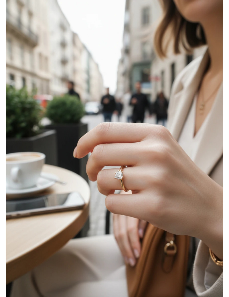 Stefany: Anillo Solitario de Diamante en 6 Garras · Joyería Marga Mira