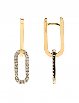 Pendientes Eslabón Diamantes Oro Amarillo 18k (0.33ct) · Marga Mira