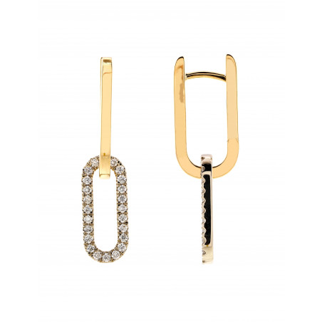 Pendientes Eslabón Diamantes Oro Amarillo 18k (0.33ct) · Marga Mira