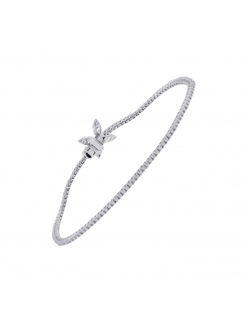 Pulsera Rivière Mariposa Diamantes en Oro Blanco 18k  · Marga Mira