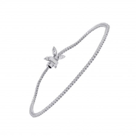 Pulsera Rivière Mariposa Diamantes en Oro Blanco 18k  · Marga Mira
