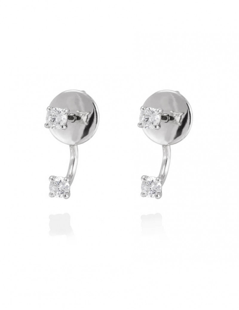 Pendientes Ear Jacket de Diamantes en Oro Blanco 18k · Marga Mira