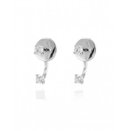 Pendientes Ear Jacket de Diamantes en Oro Blanco 18k · Marga Mira