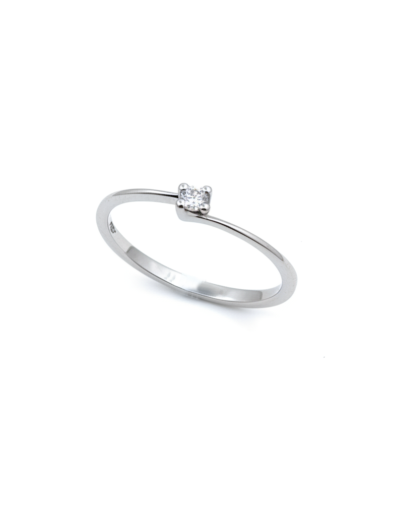 Bali: Anillo Solitario de Diamante · Anillo de Compromiso Sencillo