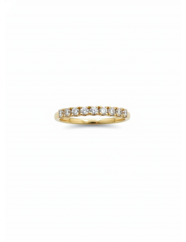 Amelia: Anillo de 9 Diamantes en Oro Blanco 18 Kilates