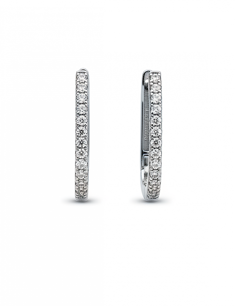 Pendientes Criollas de Diamantes en Oro Blanco 18k · Marga Mira