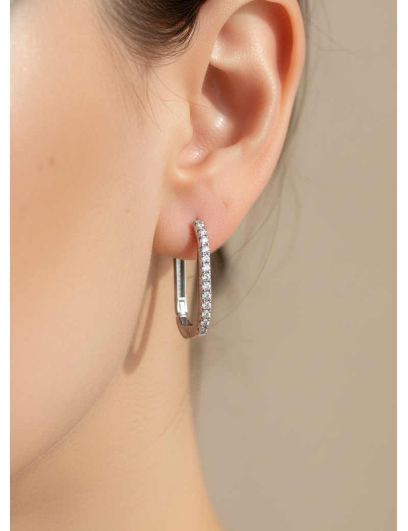 Pendientes Criollas de Diamantes en Oro Blanco 18k · Marga Mira