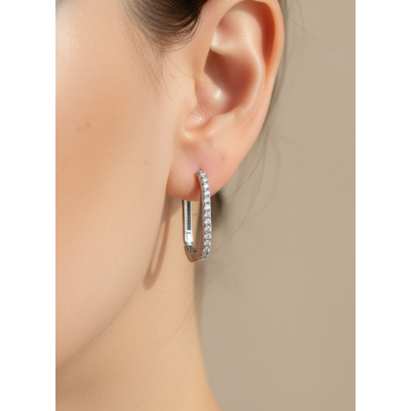 Pendientes Criollas de Diamantes en Oro Blanco 18k · Marga Mira