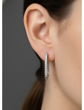 Pendientes Criollas de Diamantes en Oro Blanco 18k · Marga Mira