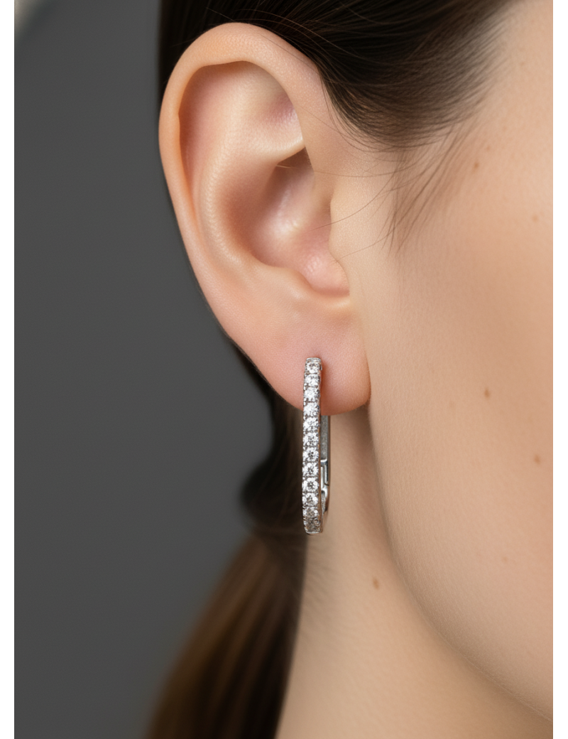 Pendientes Criollas de Diamantes en Oro Blanco 18k · Marga Mira