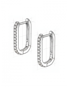 Pendientes Criollas de Diamantes en Oro Blanco 18k · Marga Mira