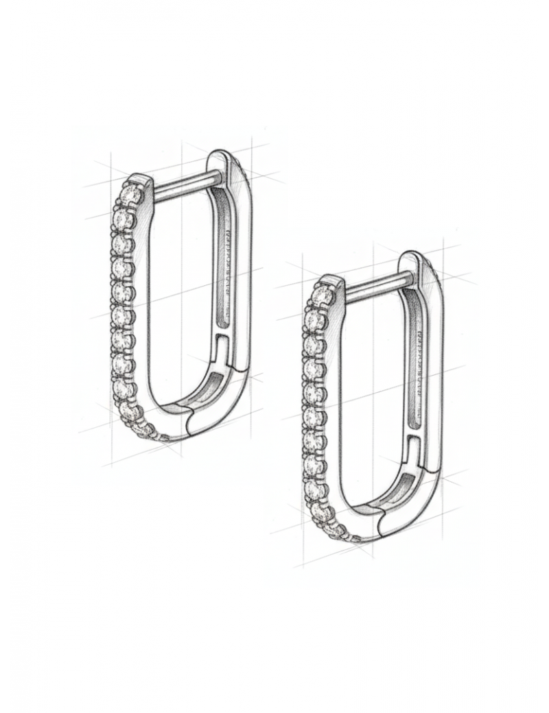 Pendientes Criollas de Diamantes en Oro Blanco 18k · Marga Mira