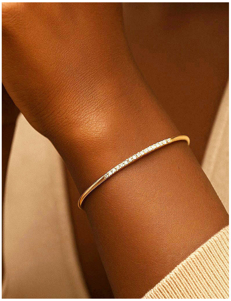 Martina: Pulsera de 23 Diamantes Rígida Oro Amarillo 18k · Marga Mira