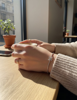 Pulsera Rivière Mariposa Diamantes en Oro Blanco 18k  · Marga Mira