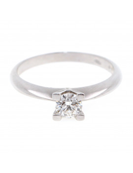 Anillo Oro Blanco y Diamante 0,36 kts