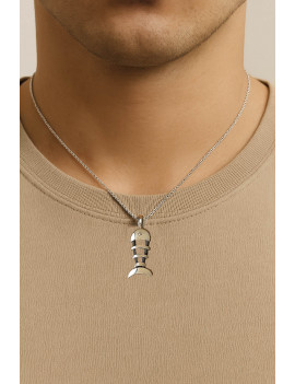 Colgante Espina de Pez con Diamante en Oro Blanco 18k · Marga Mira