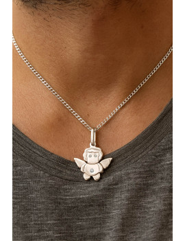 Colgante Ángel Guardián de Diamantes en Oro Blanco 18k · Marga Mira